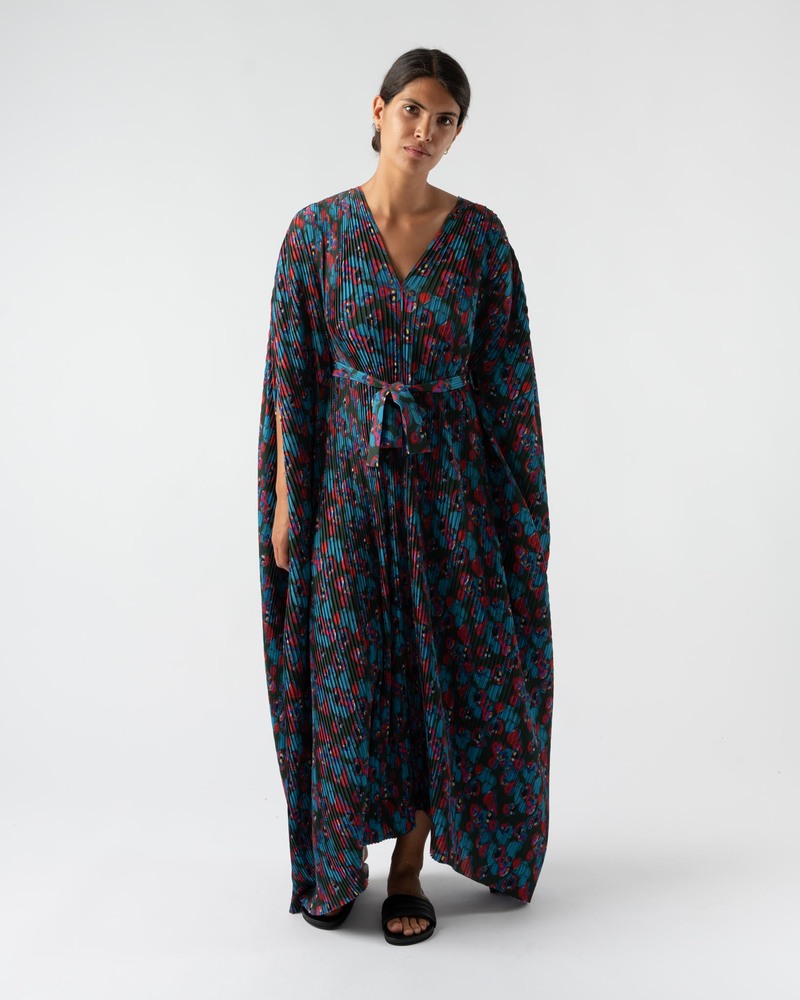 Henrik Vibskov Satellite Plissé Kaftan - Dark Moon Flowers