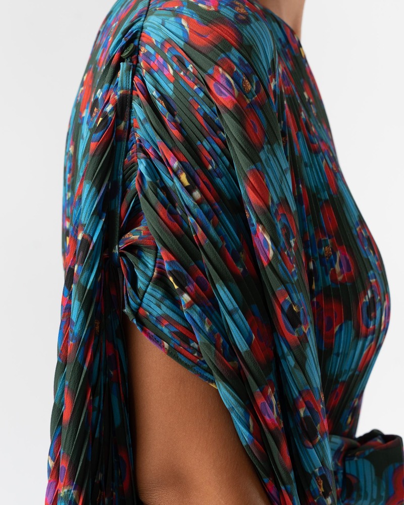 Henrik Vibskov Satellite Plissé Kaftan - Dark Moon Flowers
