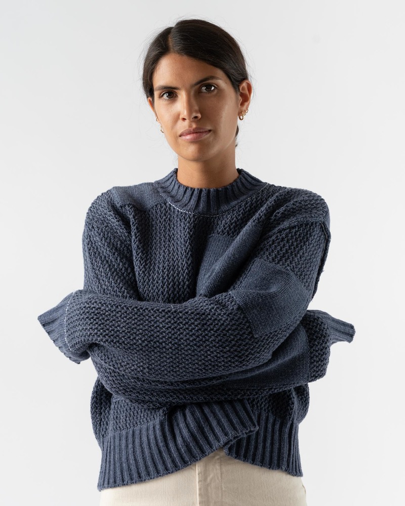 MM6 Maison Margiela Collage Knit Sweater - Blue | Garmentory