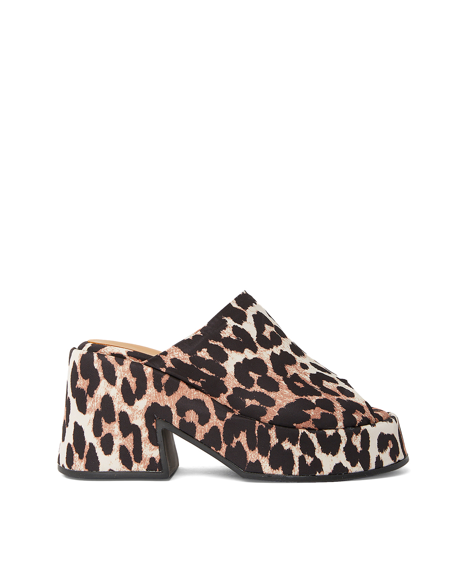 leopard heeled mules