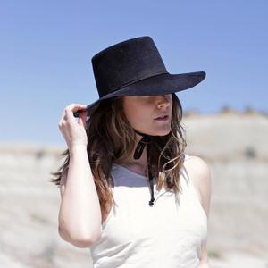 Clyde Wide Brim Gaucho Hat - Black 