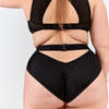 La Fille d'O: Bunny High-Waisted Bikini Bottom - Black - Thumbnail 1