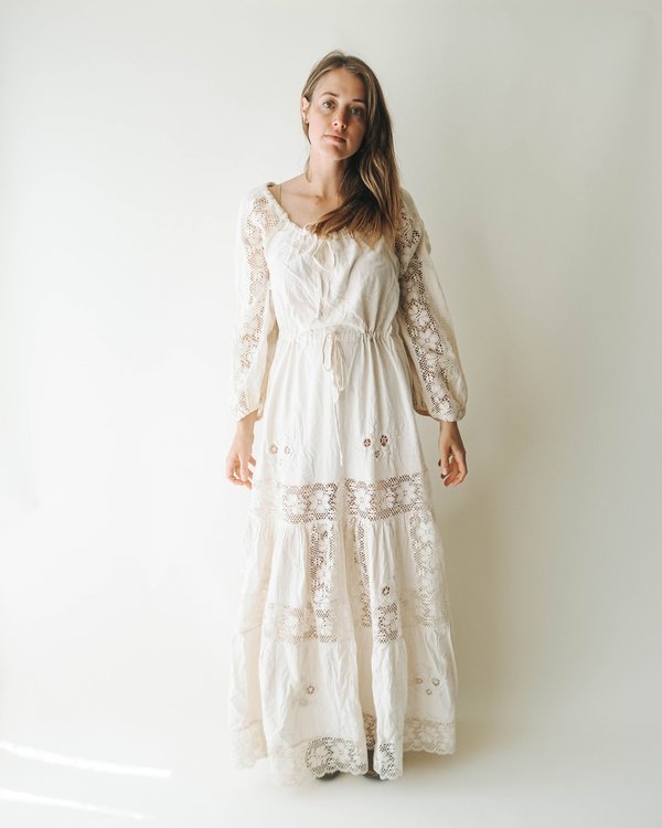 Vintage Bohemian Peasant Dress | Garmentory