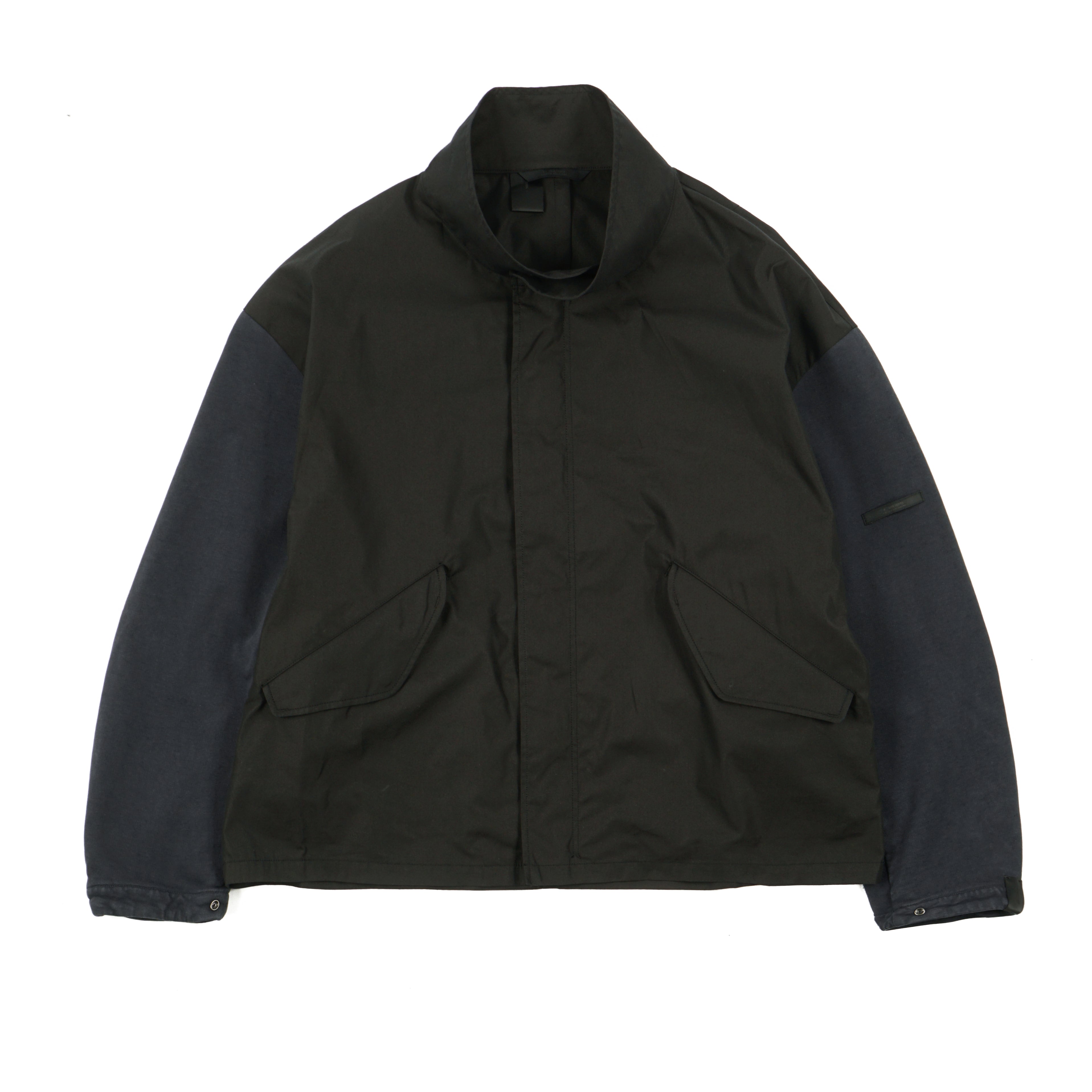 N-hoolywood Contrast Sleeve Blouson - Black | Garmentory