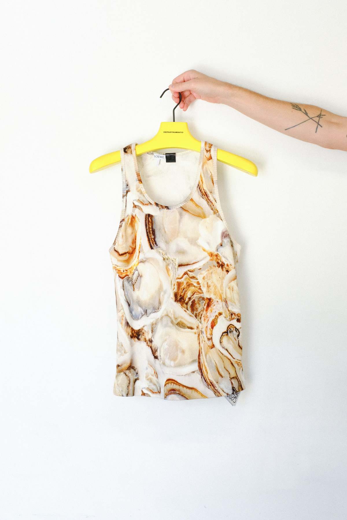 LOEWE Cotton Ribbed Tank Top - Oyster | Garmentory