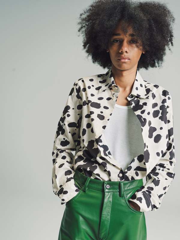 Marni Poplin Shirt - Abstract Cow Spots