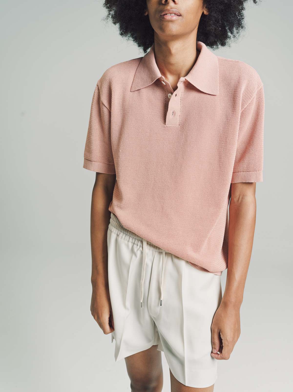 トップス second layer 23ss s/s open knit polo SECOND/LAYER Knit Polo - Blush | Garmentory