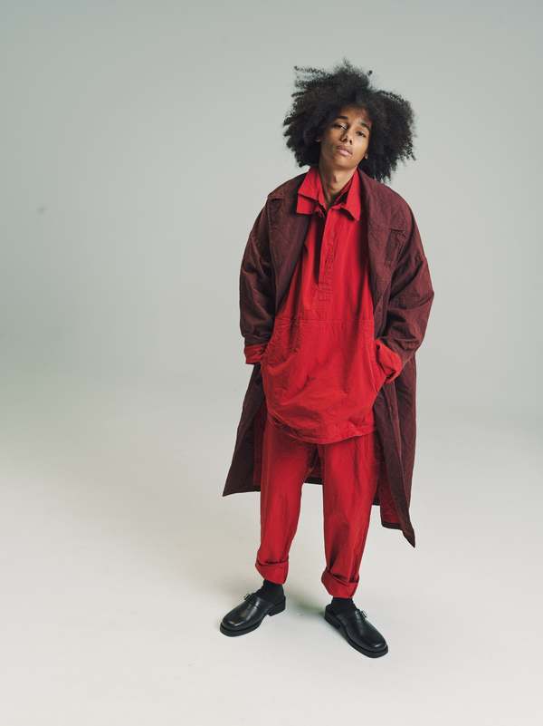 Casey Casey Tough Cotton Blom Coat - Burgundy | Garmentory