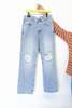 SECOND/LAYER Destroyed Denim Big Papi Baggy Fit Jeans - Stone Wash - Thumbnail 5