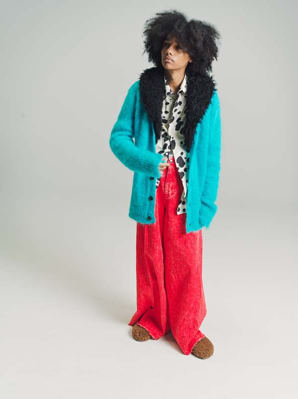 Marni Mohair & Wool Cardigan - Turquoise | Garmentory