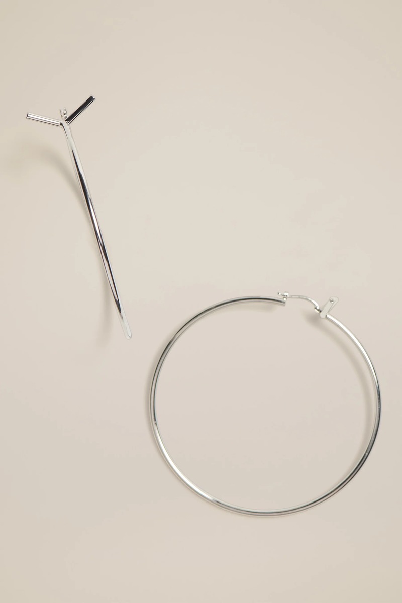 Y PROJECT 'Y maxi’ hoop earrings Y/project Maxi Y Hoops - Silver | Garmentory