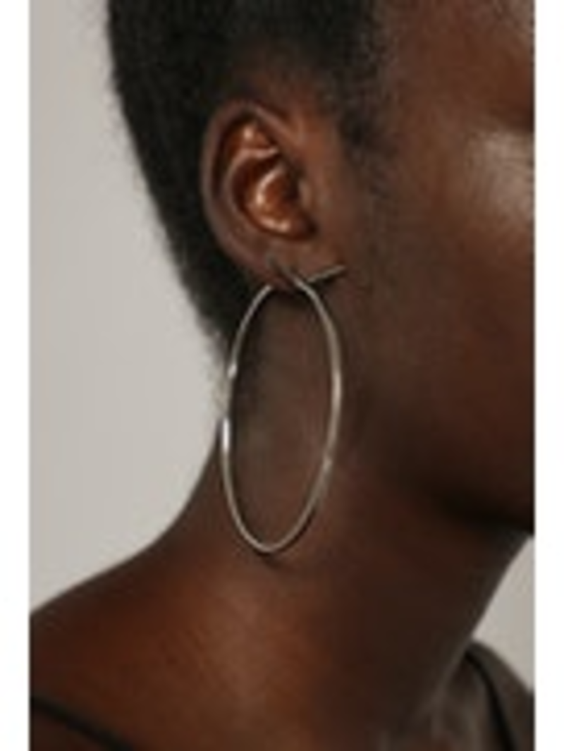 Y PROJECT 'Y maxi’ hoop earrings Y/project Maxi Y Pearl Hoops - Silver/Sapphire | Garmentory