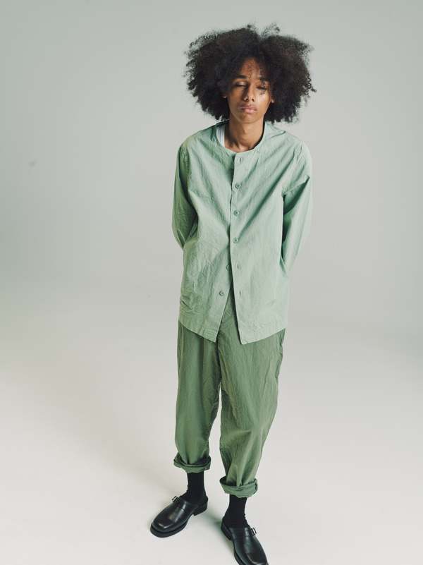 Casey Casey Paper Cotton Verger Shirt - Sage | Garmentory