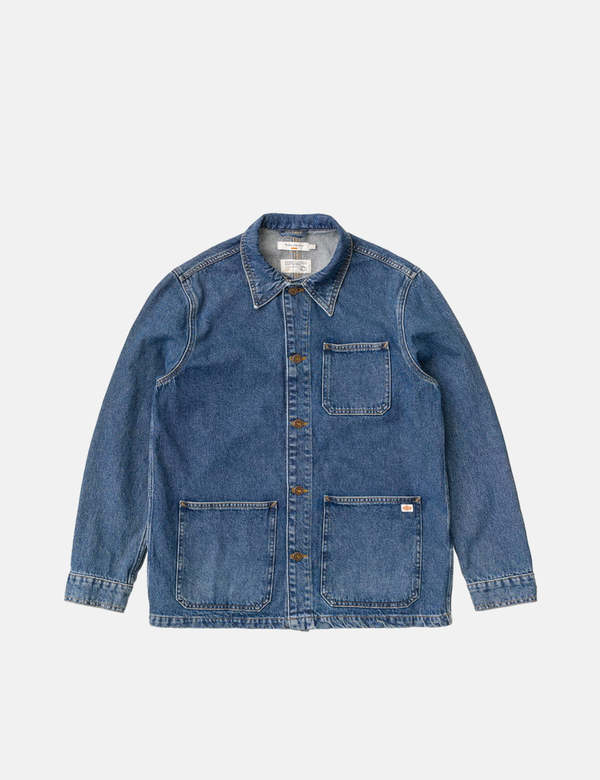 【新品】希少Nudie jeansヌーディージーンズ Barney blue L Nudie Jeans Barney 90s Jacket - Blue Denim | Garmentory