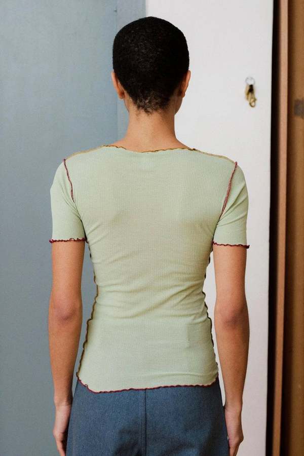 最終値下げ baserange vein tee メローリブカットソー Baserange - Vein Tee in Iguacu Lime – gravitypope