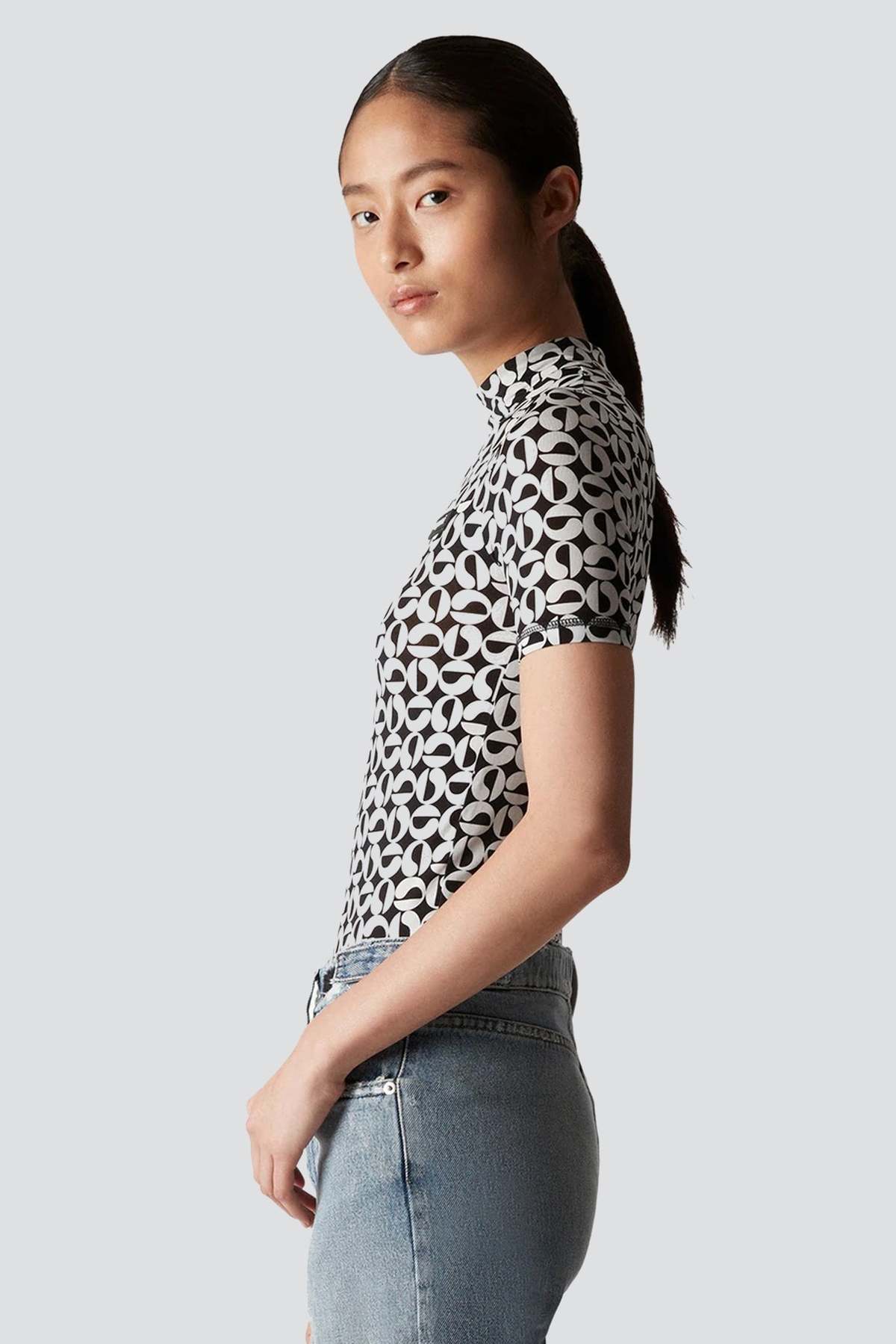 Coperni High Neck Fitted Top - Black/White | Garmentory