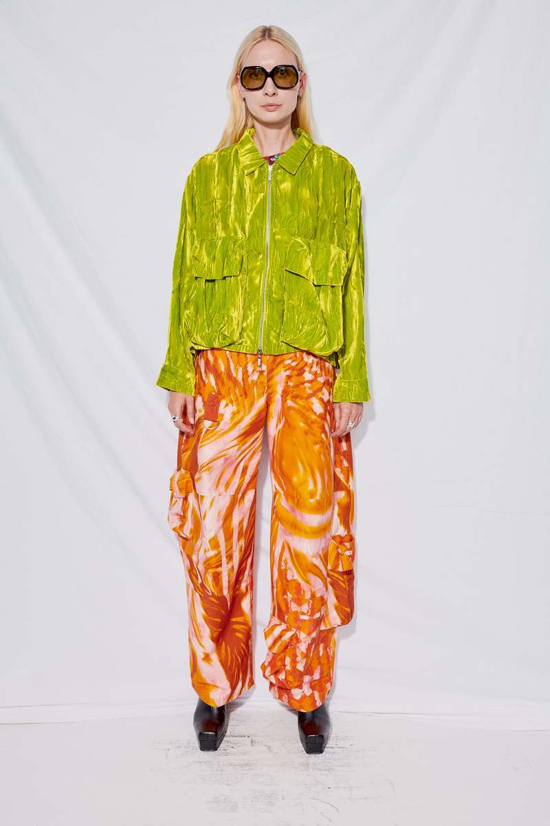 Orange Butterfly Lawn Cargo Pant