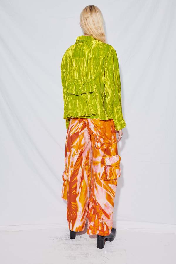 Orange Butterfly Lawn Cargo Pant