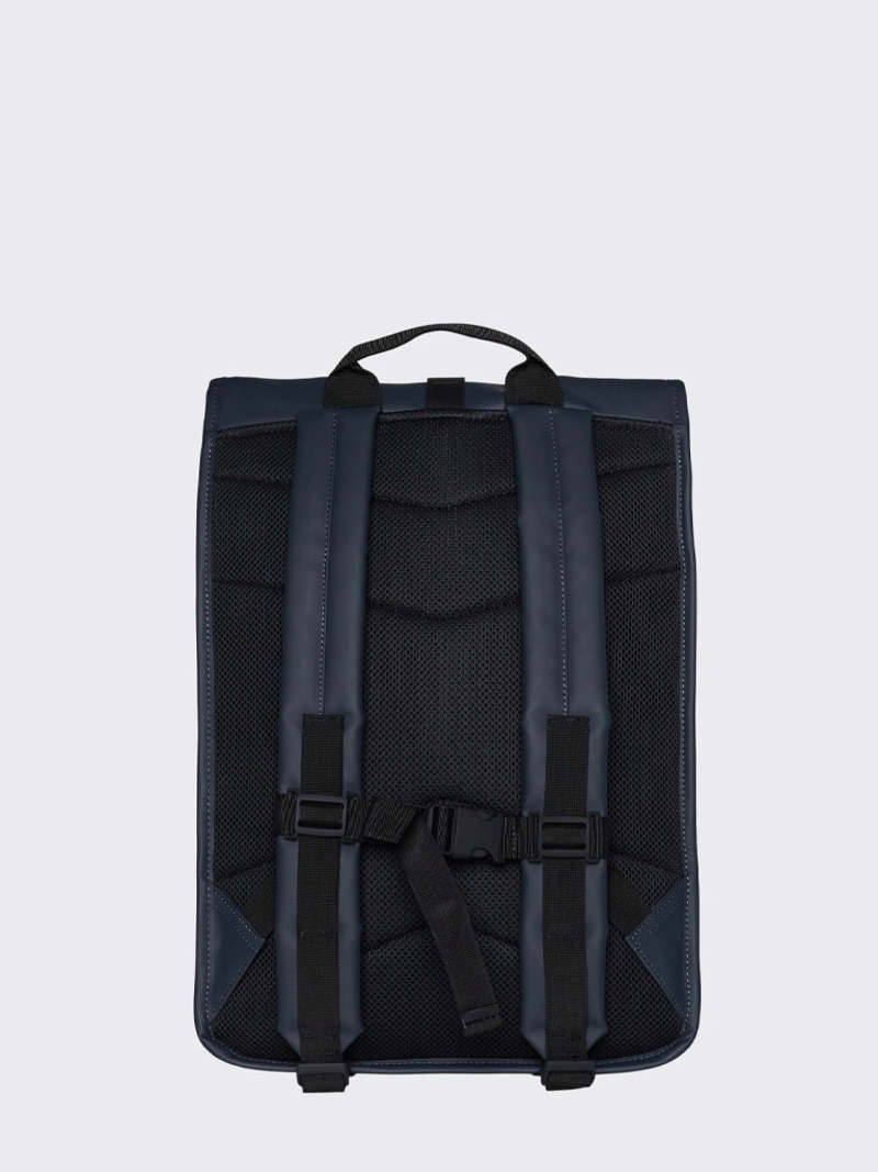 Rains Buckle Rolltop Rucksack Navy Garmentory