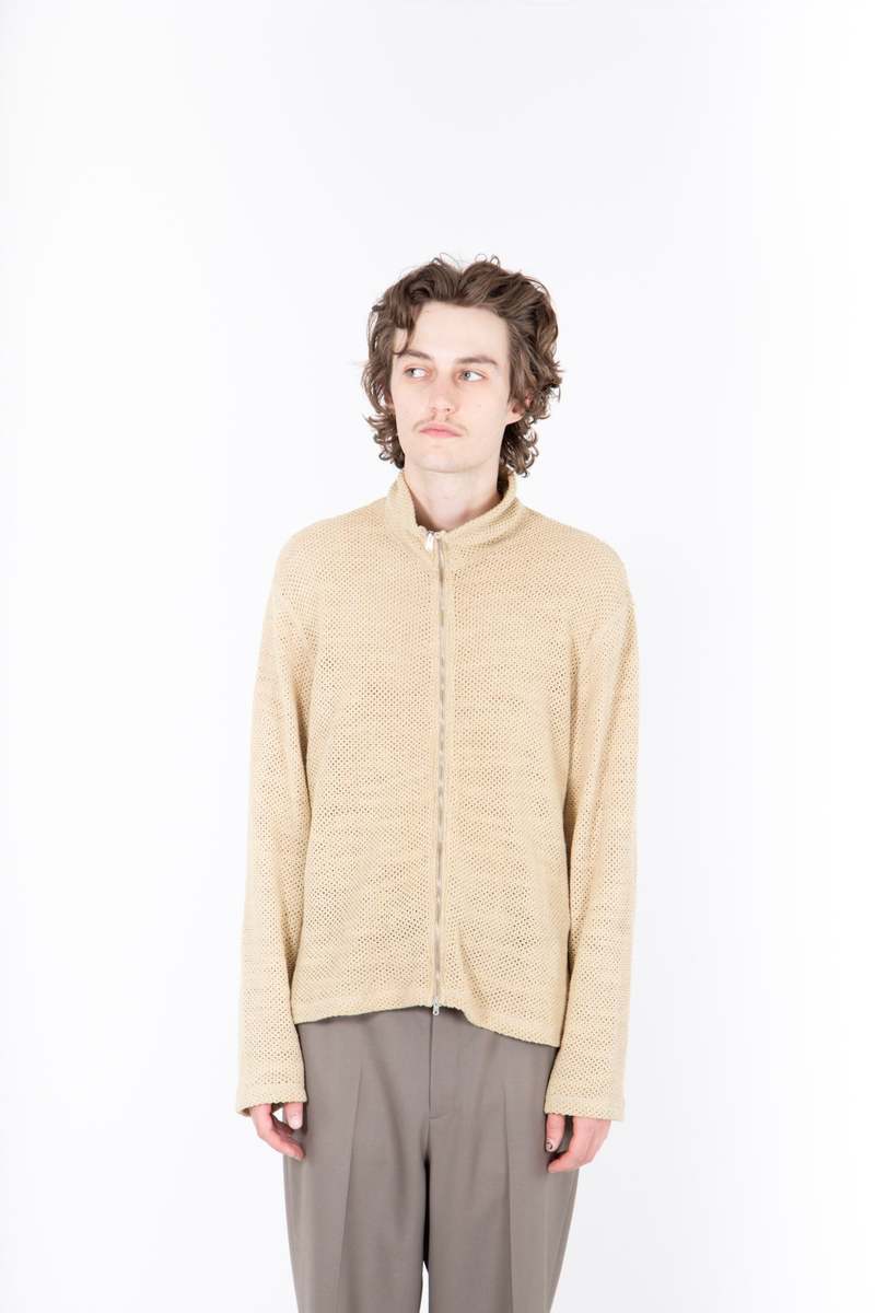 Our Legacy Shrunken Fullzip Polo - Beige Rope Weave | Garmentory