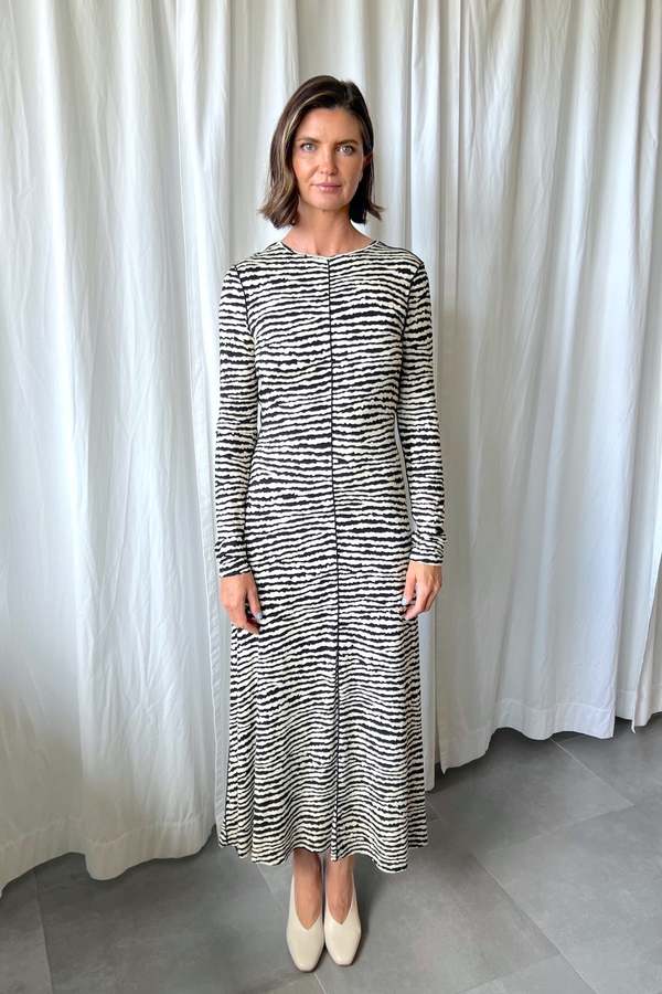 Proenza Schouler White Label Jersey Dress - Ecru/Black Zebra | Garmentory
