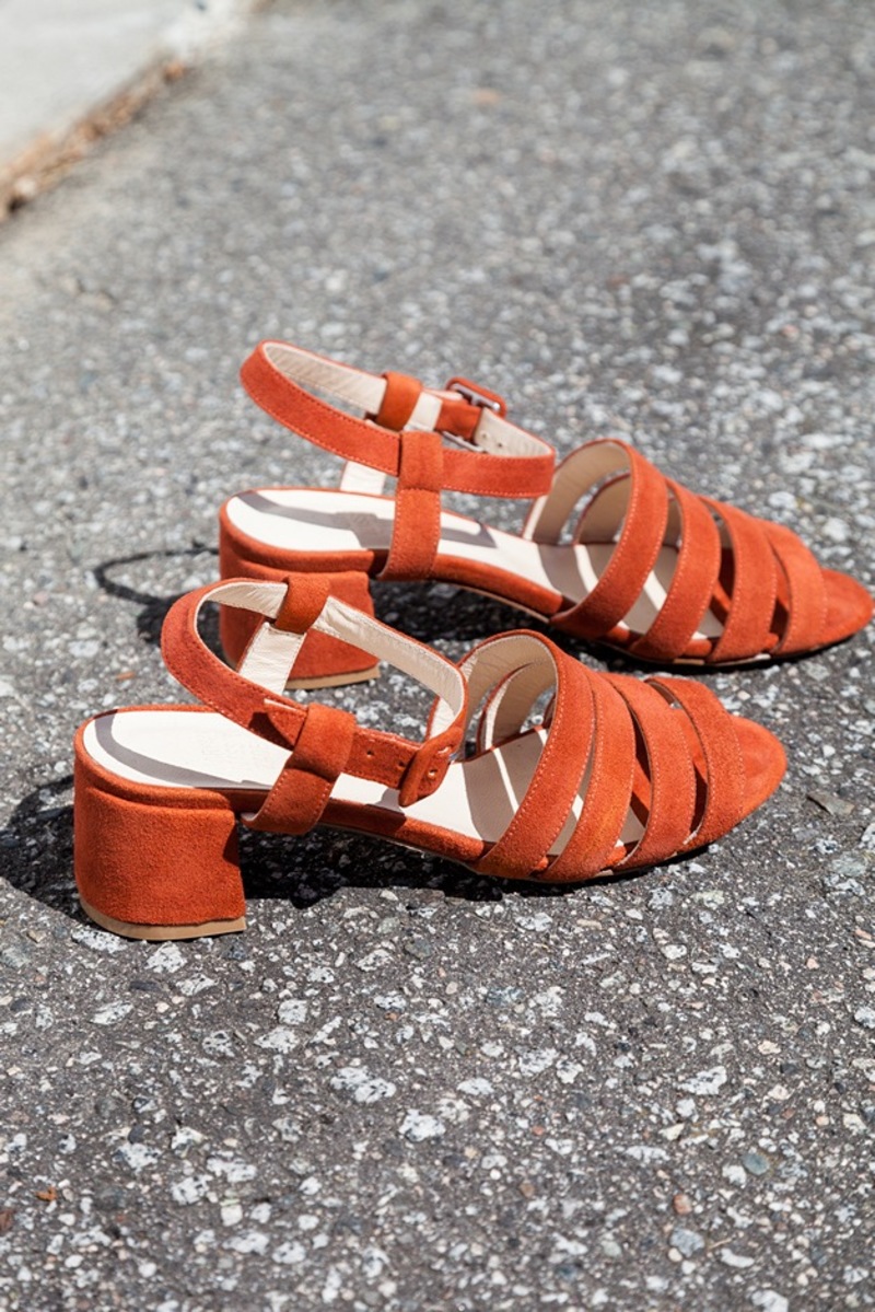 Maryam Nassir Zadeh Palma Low Sandal coral suede Garmentory