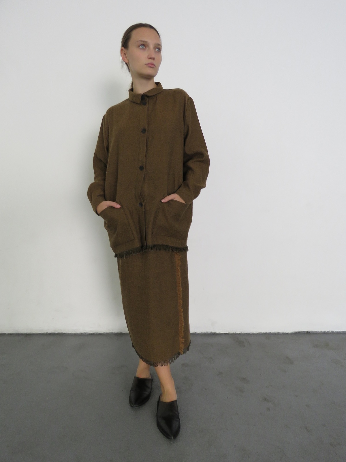 SAMUJI HEMI SKIRT - BROWN   - Image 2 of 4