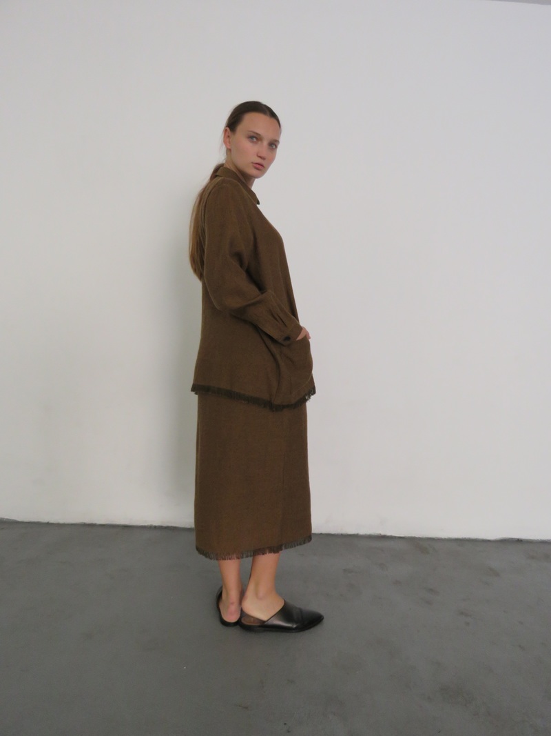 SAMUJI HEMI SKIRT - BROWN  