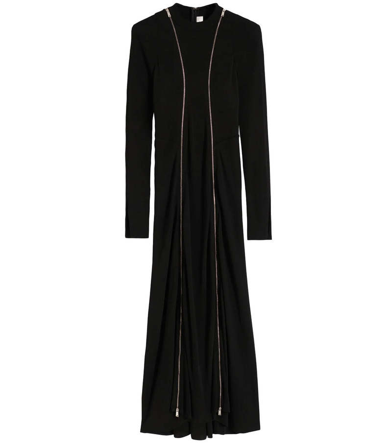 Victoria Beckham Twin Zip Detail Dress - Black | Garmentory
