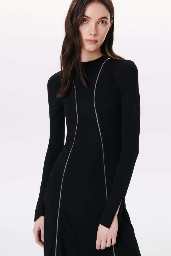 Victoria Beckham Twin Zip Detail Dress - Black | Garmentory
