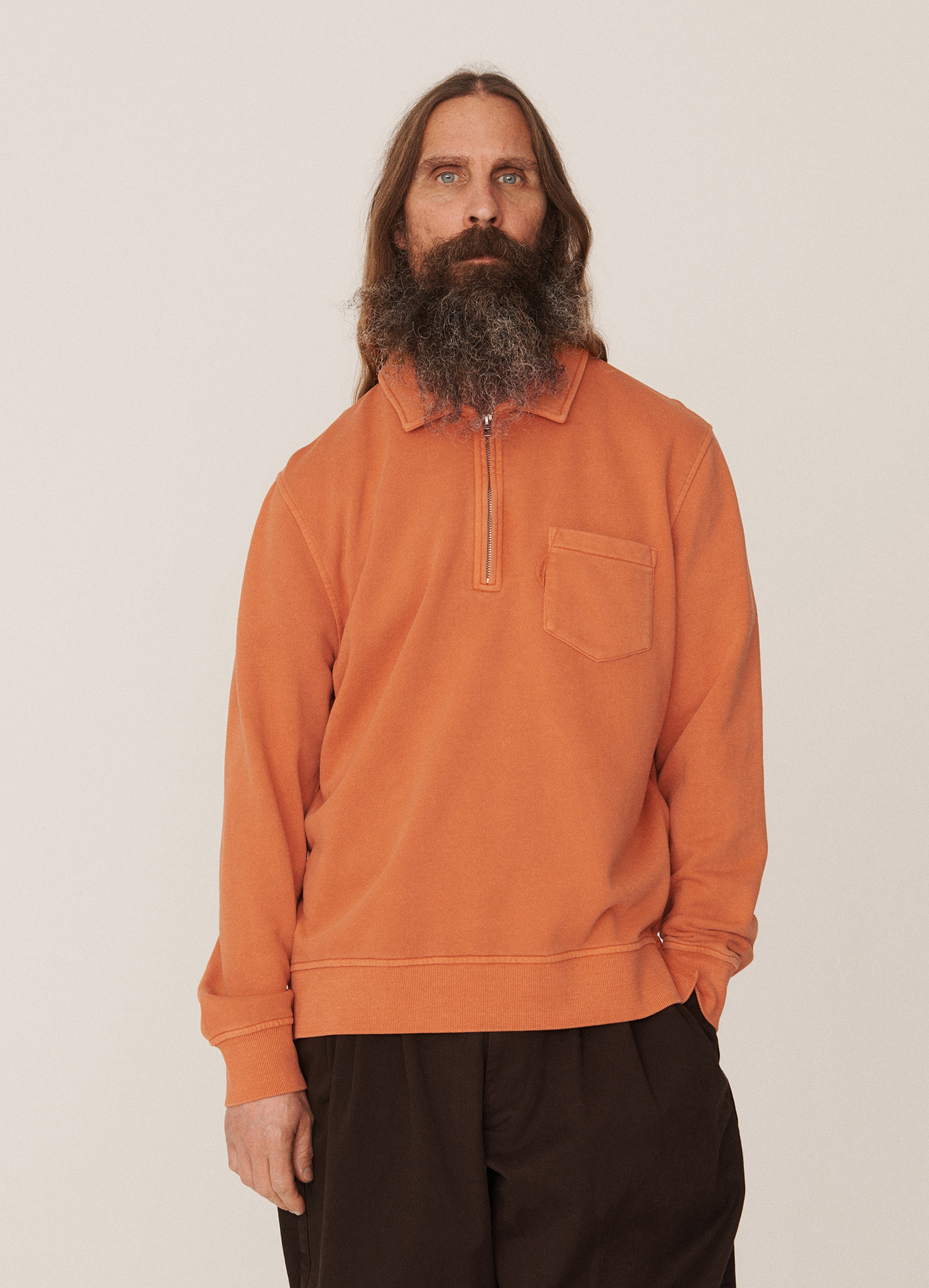 YMC Sugden Loopback Sweatshirt - Orange