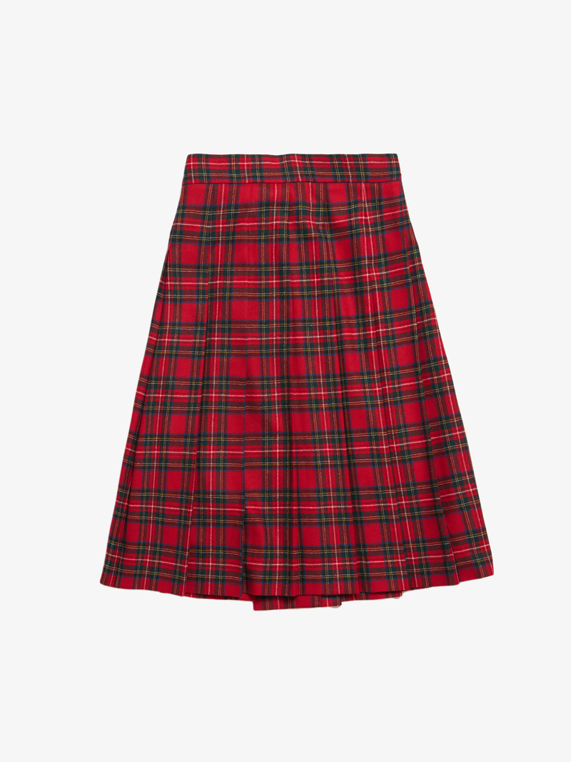 haek check pleated skirt【red】 Vtg Red Whie & Blue Check Pleated Skirt Sz 12 Wear To Work