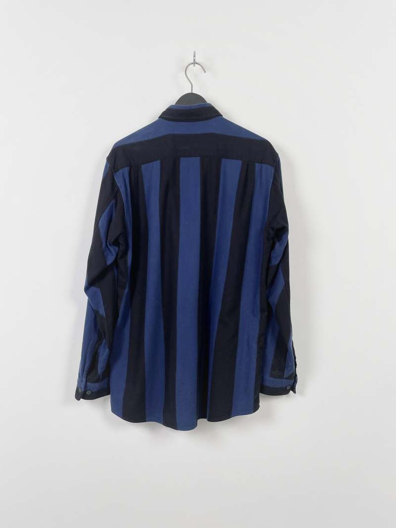 Issey Miyake '90s Vintage Striped Button-Down Shirt - Black
