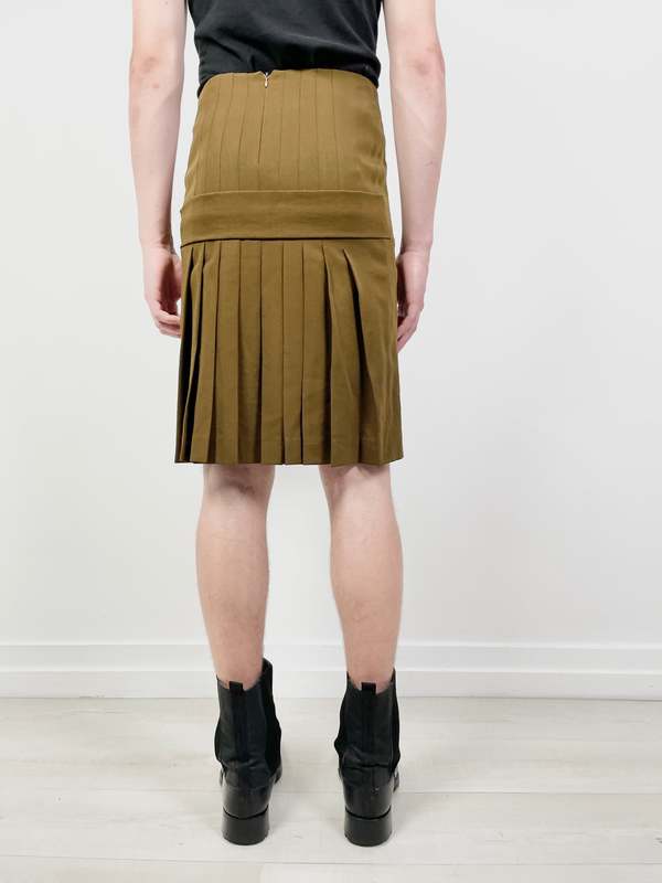 Jean Paul Gaultier Femme Vintage Pleated Back A-Line Skirt