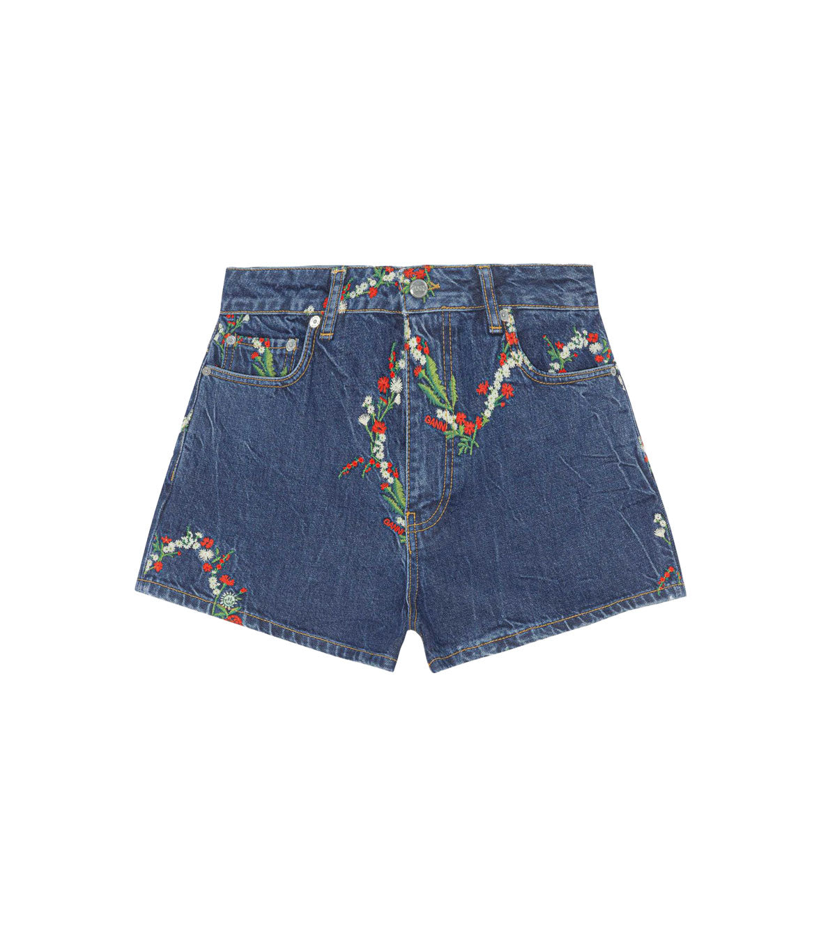 Ganni Mini Denim Shorts - Dark Indigo | Garmentory