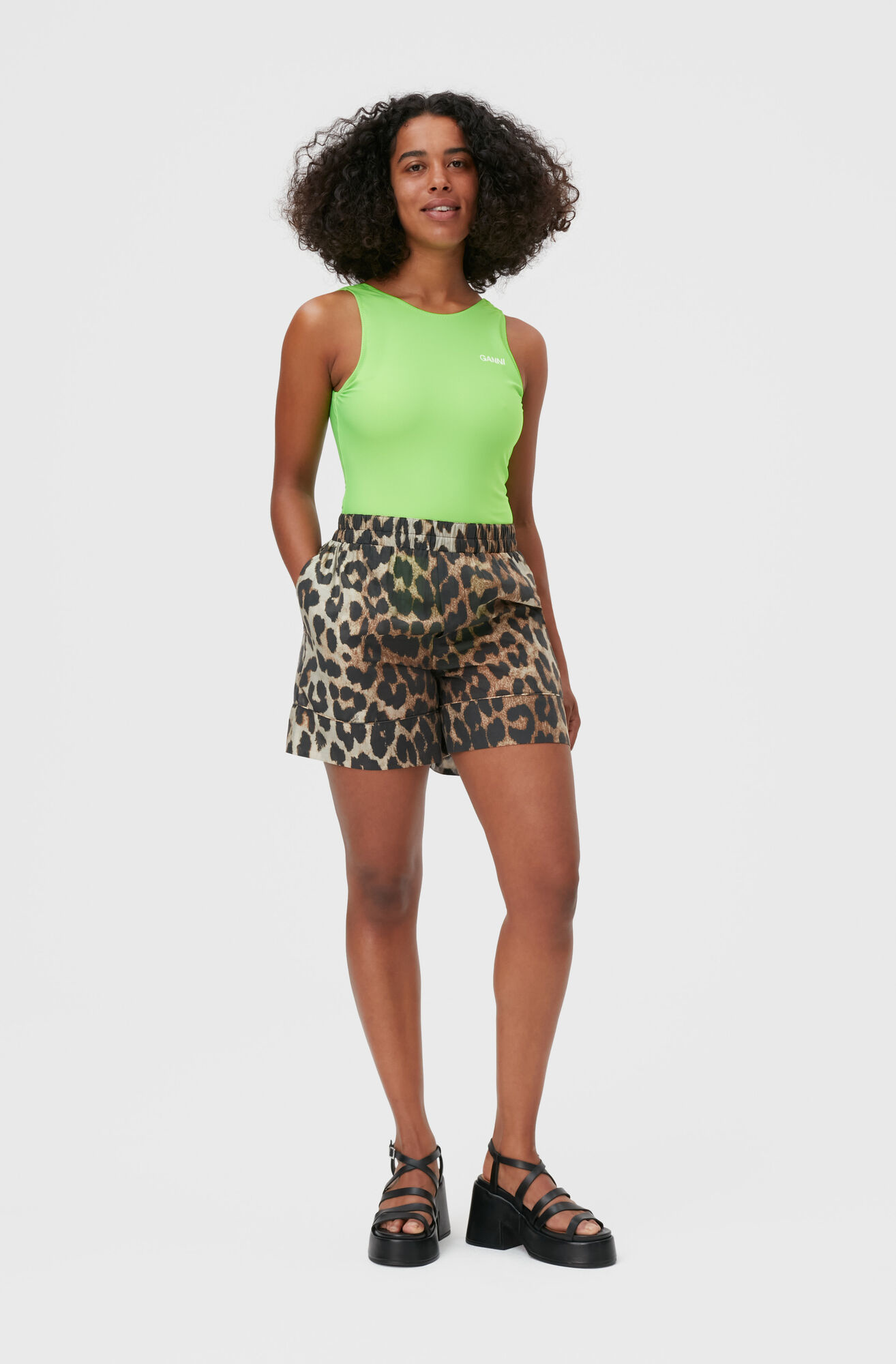Ganni Sheer Shorts - Leopard Print | Garmentory