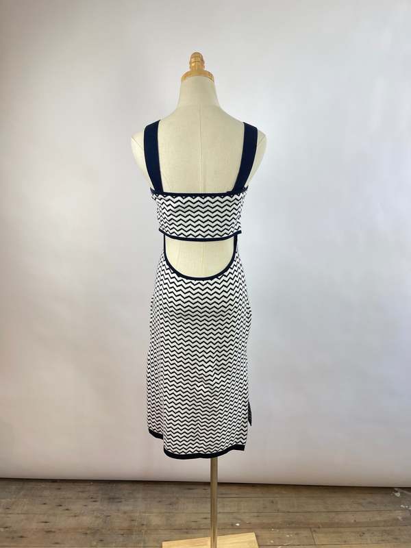 Seafolly Sienna Knit Dress - White/Navy | Garmentory