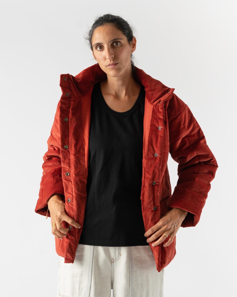 Delfina Balda Basic Colors Cropped Puffer Jacket in Rust