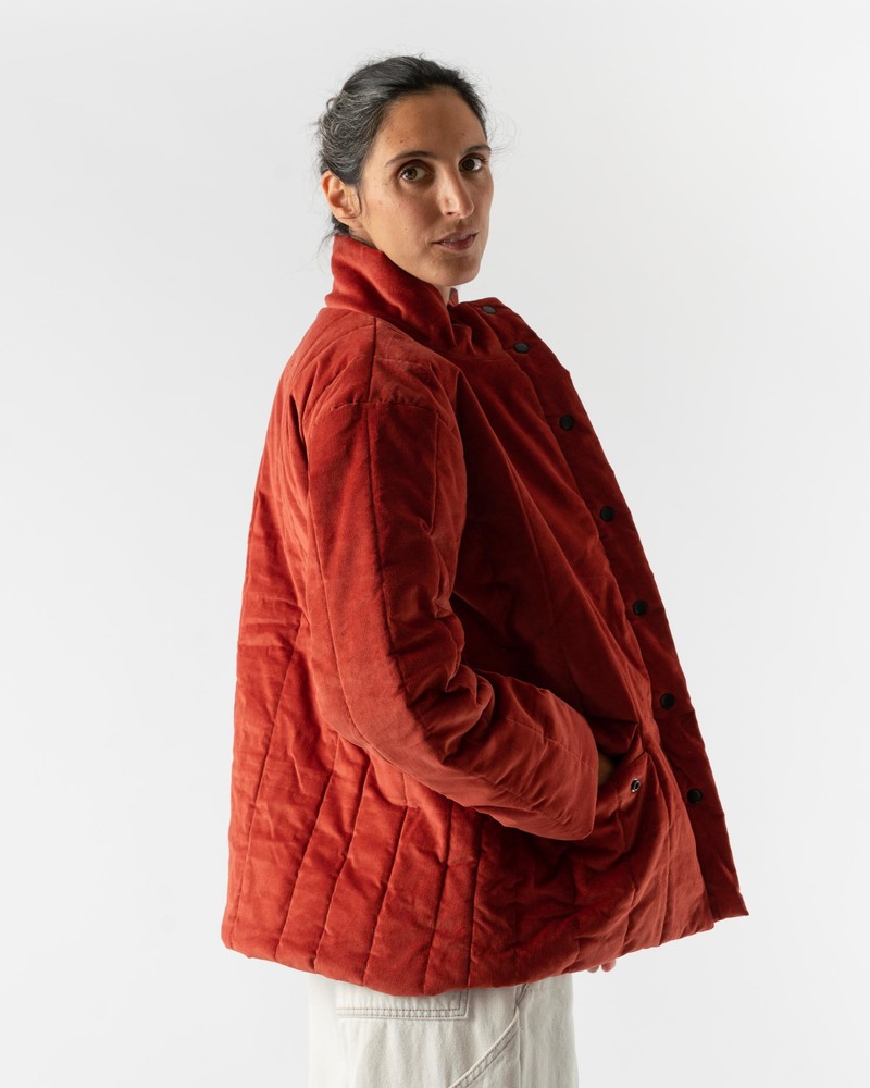 Delfina Balda Basic Colors Cropped Puffer Jacket in Rust