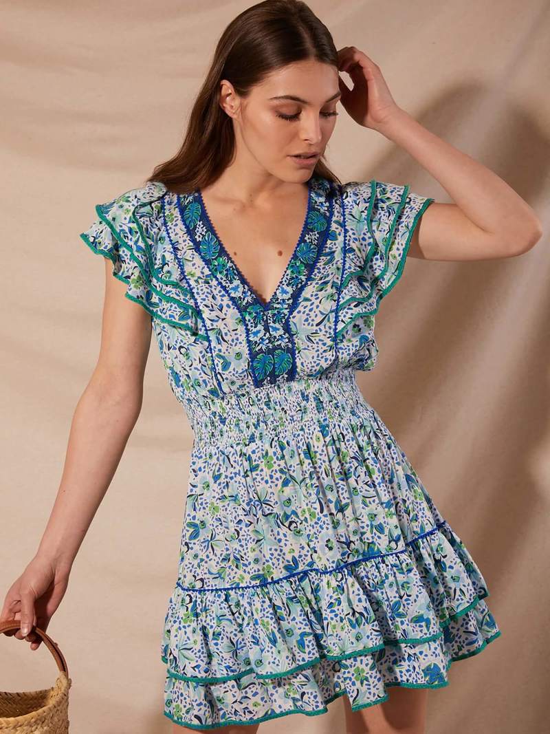 sailor mini dress Miss Circle Calliope Sailor Pleated Mini Dress
