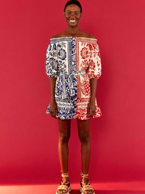 Farm Rio Mixed Pineapple Garden Mini Dress
