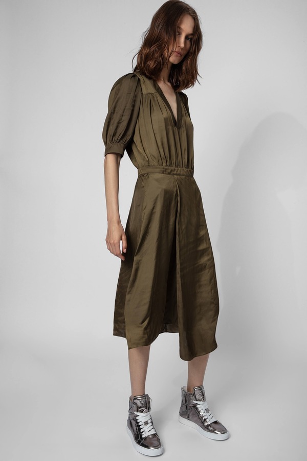 ralia satin dress EQUATION Zadig Ralia Satin Dress - Bronze