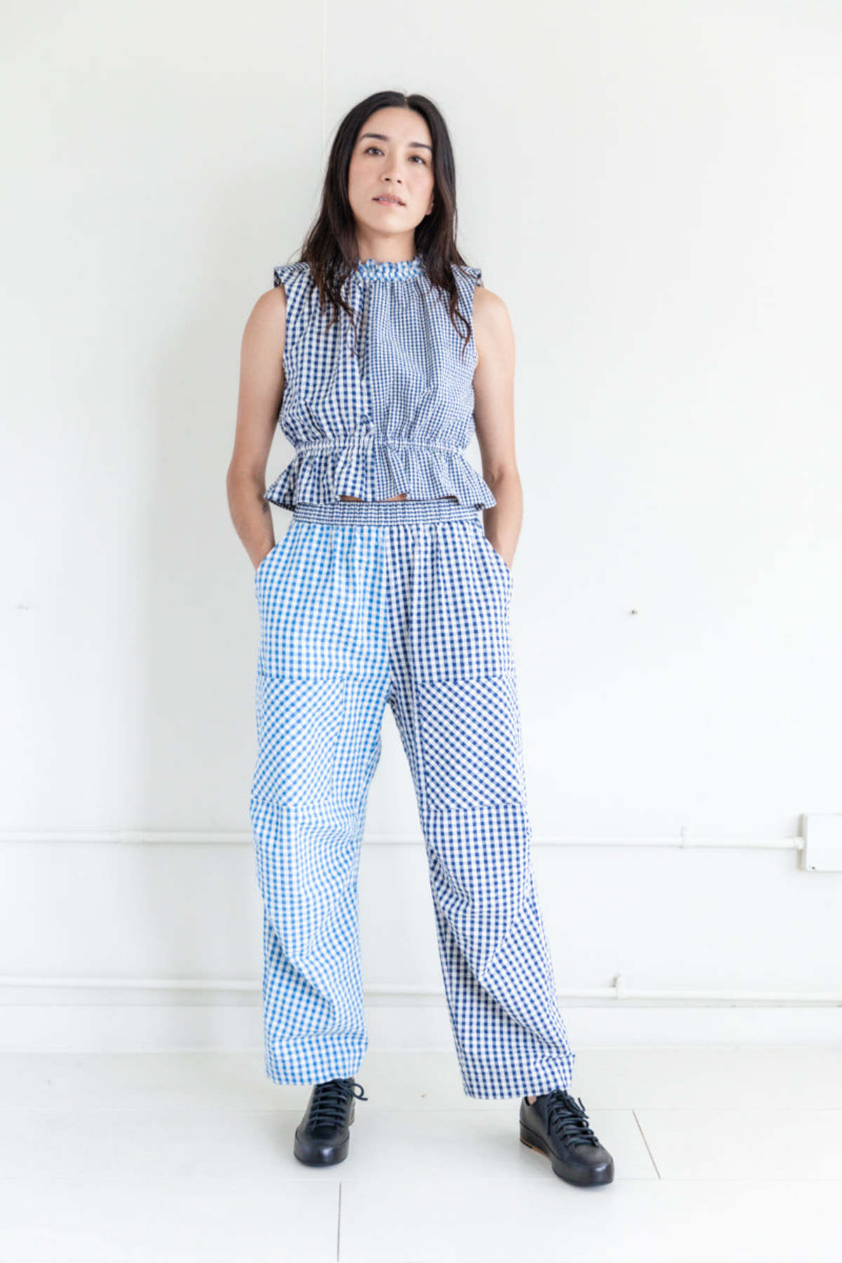 KASMARIA GINGHAM SEERSUCKER CROP TOP - Image 2 of 6