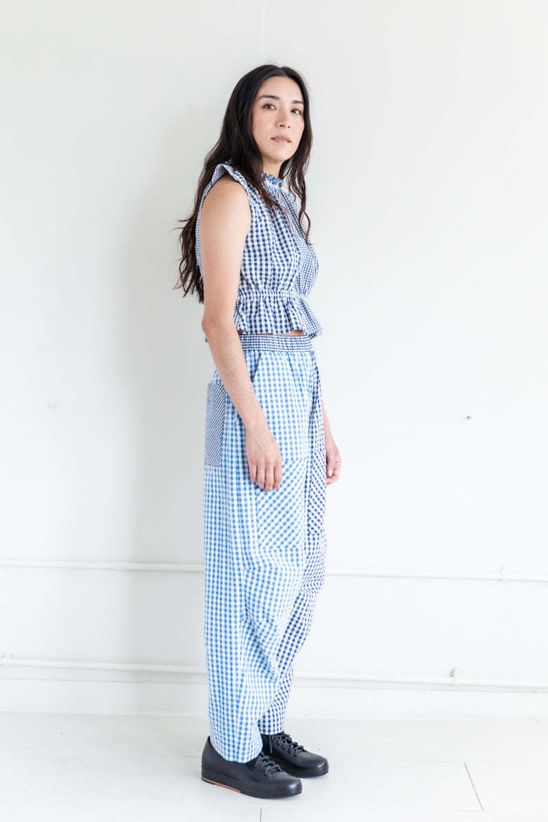 KASMARIA GINGHAM SEERSUCKER CROP TOP