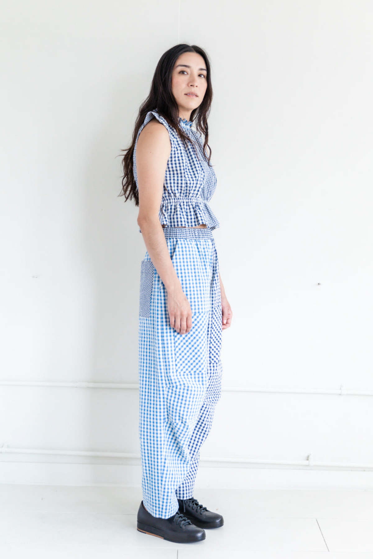 KASMARIA GINGHAM SEERSUCKER CROP TOP - Image 3 of 6