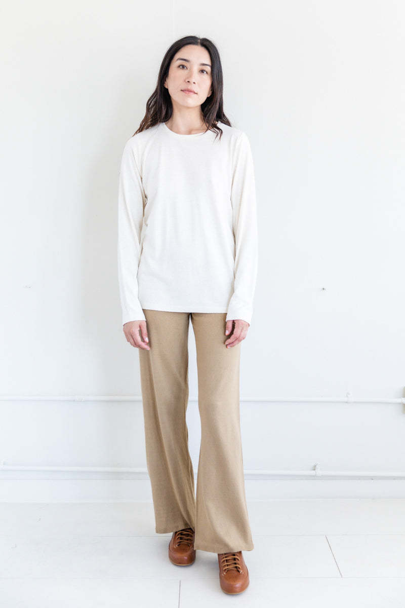 トップス baserange Long Sleeve Tee wild silk Baserange WILD SILK LONG SLEEVE TEE - white | Garmentory