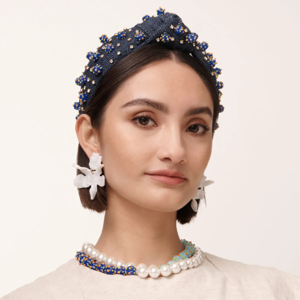 LeLe Sadoughi Cristallo Beaded Knotted Headband - Lisbon  display picture 1