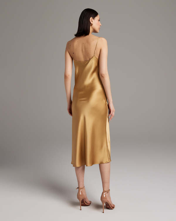 gold slip dress midi Ripple 90s Silk Midi Slip Dress Small main image 0
