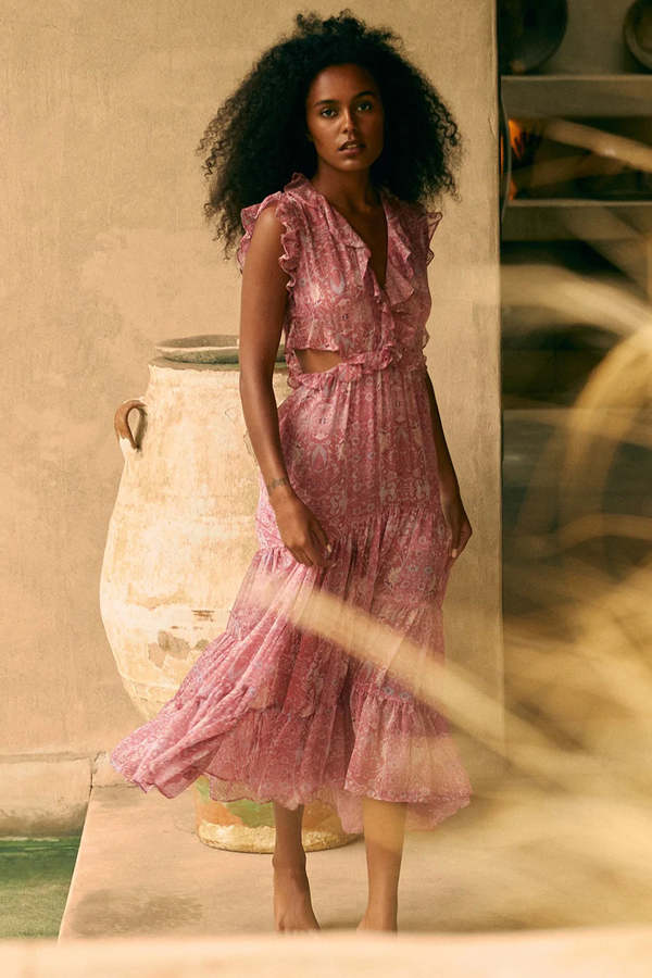 open lace back dress Misa Francesca Dress in Flora Corsica Fuchsia – Suite 201