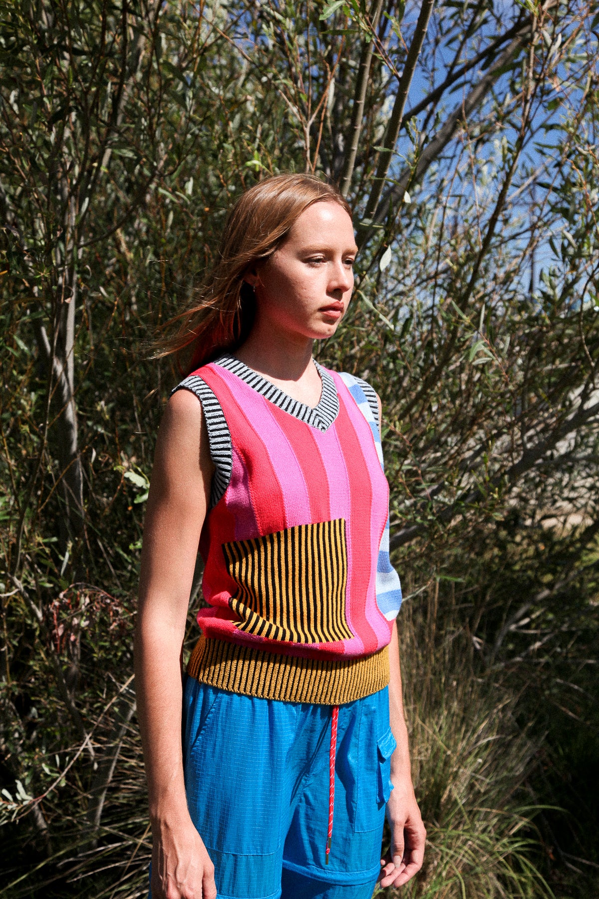 KkCo Mixed Media Sweater Vest Mixed Garmentory